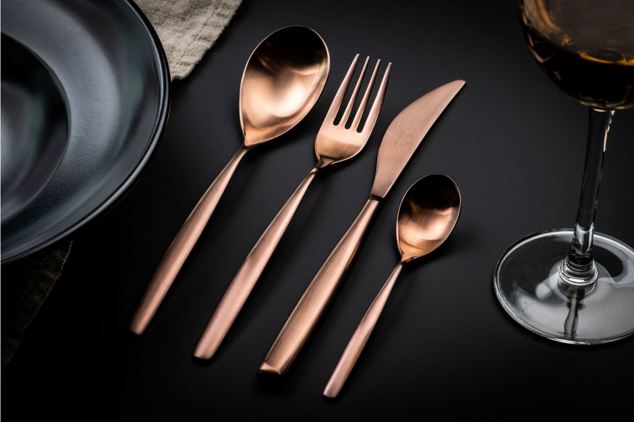 bestekset 24 delig stiria ice bronzo mat brons koper