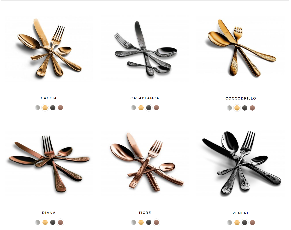 Mepra Titanium PVD flatware (luxury art)